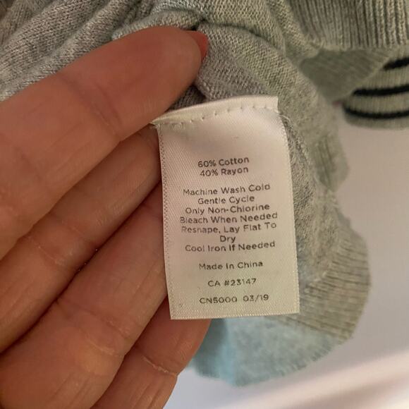 Talbots Plus Gray Knit Frenchie 3/4 Sleeve Sweater Crewneck Pullover Women's 1X - Picture 10 of 10